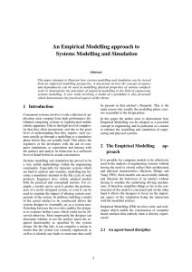 An Empirical Modelling approach to Systems Modelling and Simulation