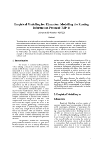Empirical Modelling for Education: Modelling the Routing Information Protocol (RIP-1)