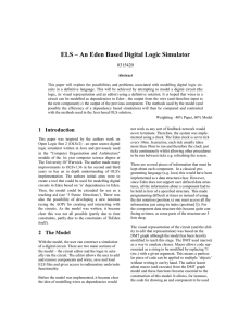 ELS – An Eden Based Digital Logic Simulator 0315420