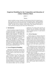 Empirical Modelling for the Composition and Education of Guitar Tablature Music 0320175