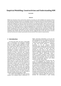   Empirical Modelling, Constructivism and Understanding NIM  0434484 