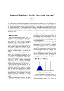 Empirical Modelling: A Tool for Experiential Learning?