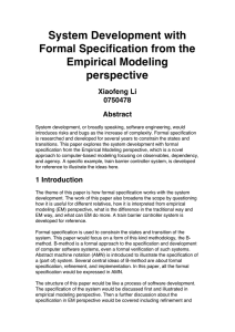 System Development with Formal Specification from the Empirical Modeling perspective