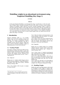 Modelling weights in an educational environment using 0755098