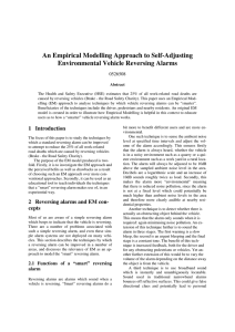 An Empirical Modelling Approach to Self-Adjusting Environmental Vehicle Reversing Alarms 0526508