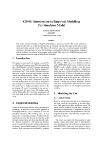 CS403: Introduction to Empirical Modelling Car Simulator Model Salman Shahid Butt 0961493