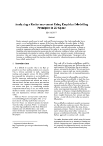 Analyzing a Rocket movement Using Empirical Modelling Principles in 2D Space