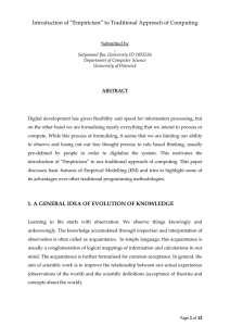 Introduction of “Empiricism” to Traditional Approach of Computing