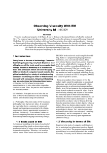 Observing Viscosity With EM University Id : 1063829