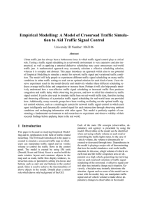 Empirical Modelling: A Model of Crossroad Traffic Simula-