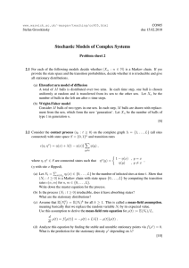 Stochastic Models of Complex Systems Problem sheet 2