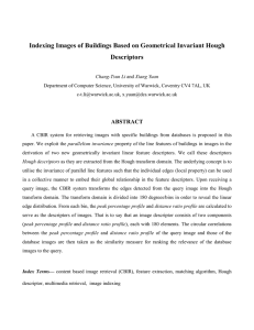 Indexing Images of Buildings Based on Geometrical Invariant Hough Descriptors