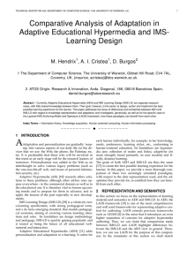 Comparative Analysis of Adaptation in Adaptive Educational Hypermedia and IMS- Learning Design