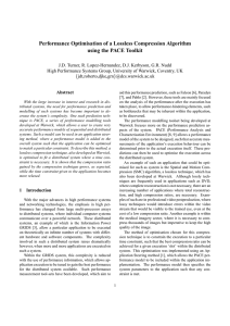 Performance Optimisation of a Lossless Compression Algorithm using the PACE Toolkit