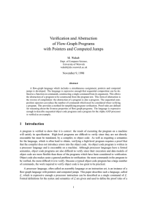 Verification and Abstraction of Flow-Graph Programs with Pointers and Computed Jumps M. Wahab