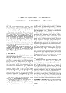 On Approximating Rectangle Tiling and Packing Abstract