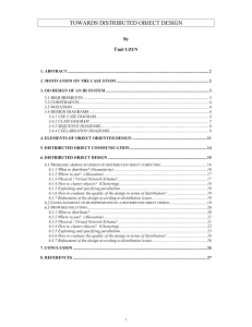 TOWARDS DISTRIBUTED OBJECT DESIGN By Ümit UZUN