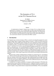 The Semantics of TLA on the PVS Theorem Prover M. Wahab