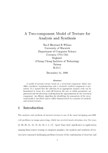 A Two-component Model of Texture for Analysis and Synthesis