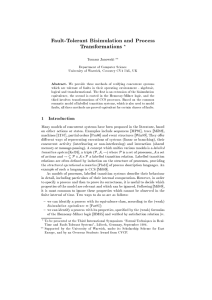 Fault-Tolerant Bisimulation and Process Transformations ? Tomasz Janowski