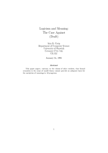 Logicism and Meaning: The Case Against (Draft)