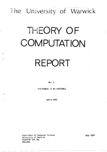 of OF CONIPUTATON REPORT