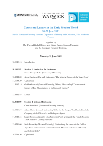Courts and Luxury in the Early Modern World 20-21 June 2011