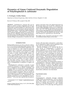 Dynamics of Lipase Catalyzed Enzymatic Degradation of Poly(bisphenol-A carbonate)