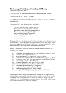 The Meaning of Modelling and Modelling with Meaning