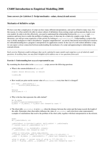 CS405 Introduction to Empirical Modelling 2008 Some answers for Labsheet 2: