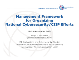 Management Framework for Organizing National Cybersecurity/CIIP Efforts