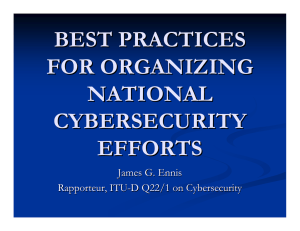 BEST PRACTICES FOR ORGANIZING NATIONAL CYBERSECURITY