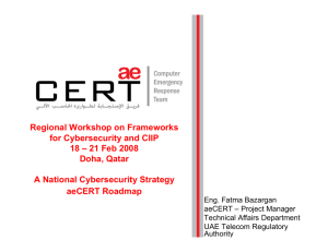 Regional Workshop on Frameworks for Cybersecurity and CIIP Doha, Qatar