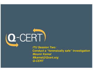 ITU Session Two: Mounir Kamal  Q-CERT