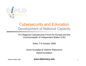 Cybersecurity and Education Development of National Capacity