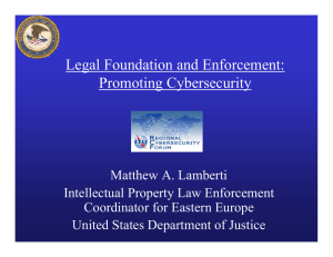 Legal Foundation and Enforcement: Promoting Cybersecurity