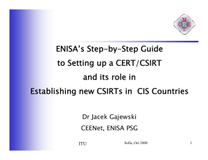 ENISA’s Step-by-Step Guide to Setting up a CERT/CSIRT and its role in