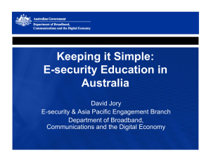 Keeping it Simple: E-security Education in Australia