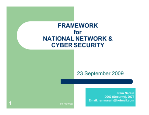 FRAMEWORK for NATIONAL NETWORK &amp; CYBER SECURITY