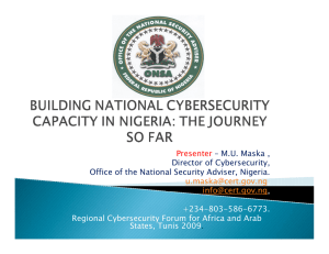 Presenter – M.U. Maska , Director of Cybersecurity,