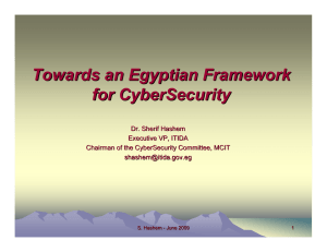 Towards an Egyptian Framework for CyberSecurity
