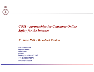 COSI – partnerships for Consumer Online Safety for the Internet 5