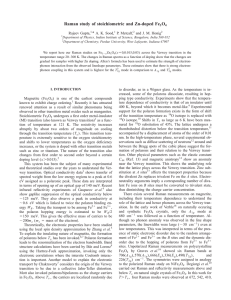 Raman study of stoichiometric and Zn-doped Fe O * Rajeev Gupta,