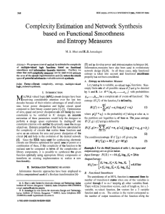 Complexity Estimation and Network Synthesis Entropy Functional Smoothness Measures