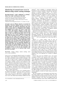 Monitoring of seasonal snow cover in RESEARCH COMMUNICATIONS