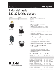 Industrial grade L21-20 locking devices Technical Data Description