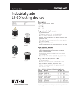 Industrial grade L5-20 locking devices Technical Data Description