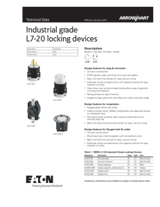 Industrial grade L7-20 locking devices Technical Data Description