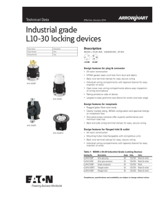 Industrial grade L10-30 locking devices Technical Data Description