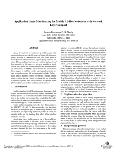 Application Layer Multicasting for Mobile Ad-Hoc Networks with Network Layer Support
